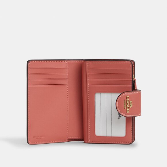 Coach Medium Corner Zip Wallet In Signature Canvas With Floral Print - Picture 3 of 4